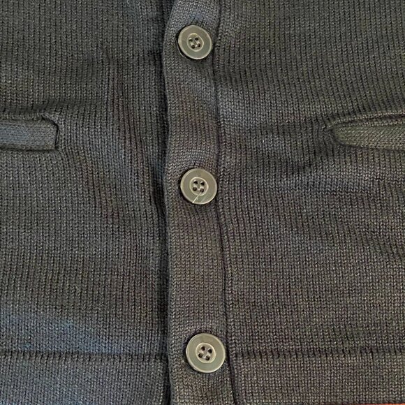 vintage Dennis Mens YL Green Acrylic Button-Up Cardigan Sweater - Picture 6 of 12